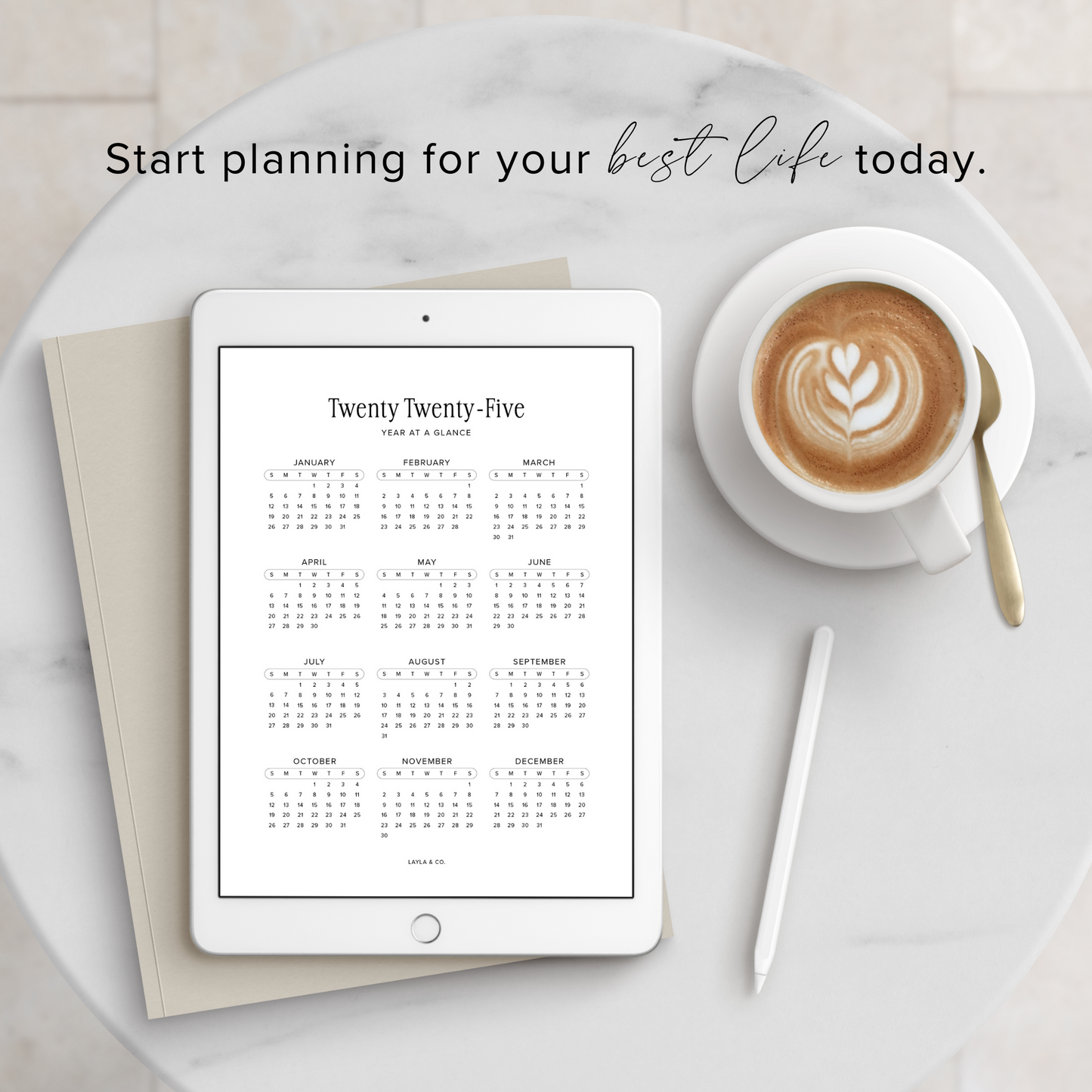 2025 At A Glance Digital Planner