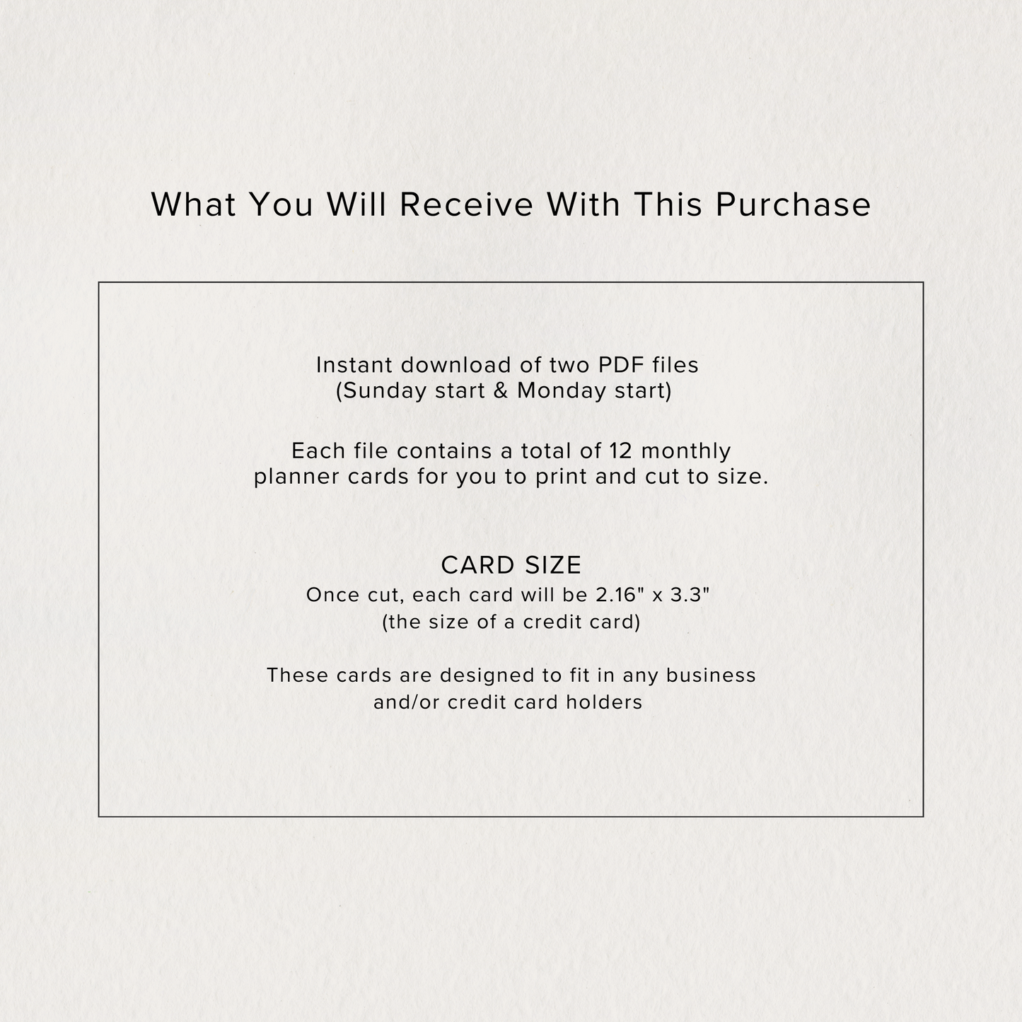 Planner Cards Printable, 2025 Monthly