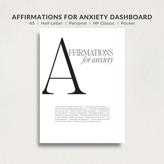 Dashboard - Affirmations for Anxiety
