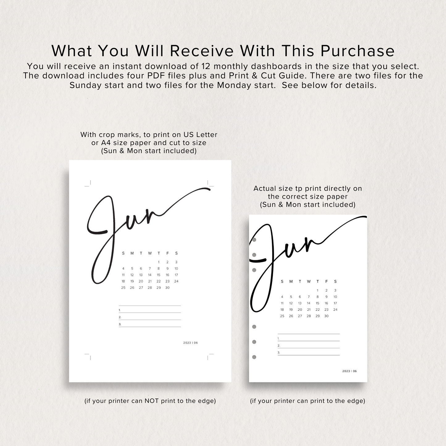 Dashboard Printable, 2024 Monthly Calendar with Priorities