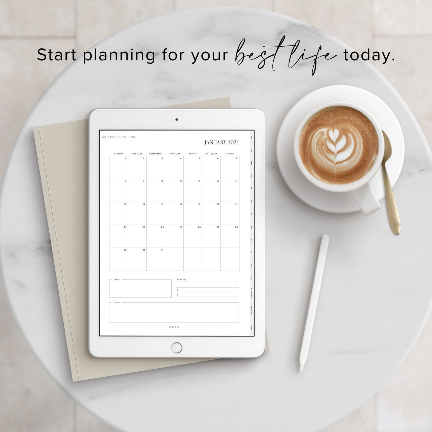 2024 Monthly Productivity Planner