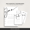 Dashboard Printable, 2025 Monthly Calendar Dashboard with Priorities