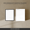 2024 Minimalist Monthly Digital Planner