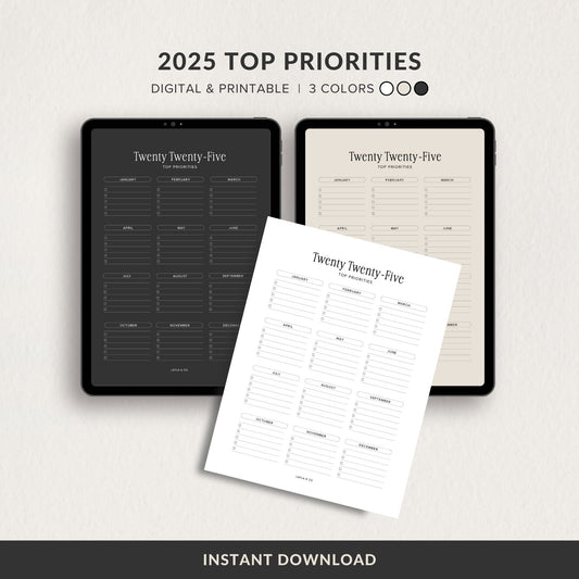 2025 Top Priorities Digital Planner