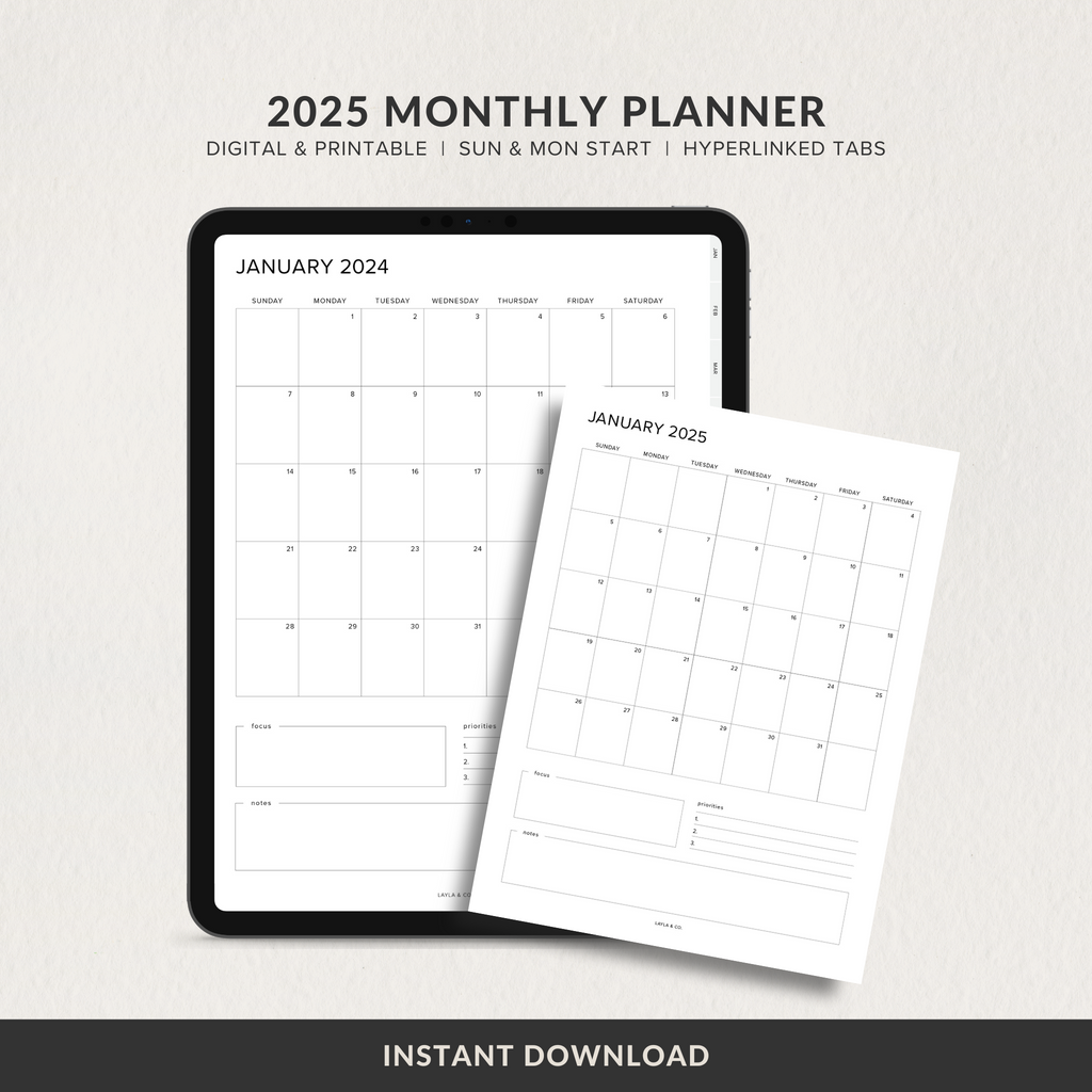 2025 Monthly Digital Planner