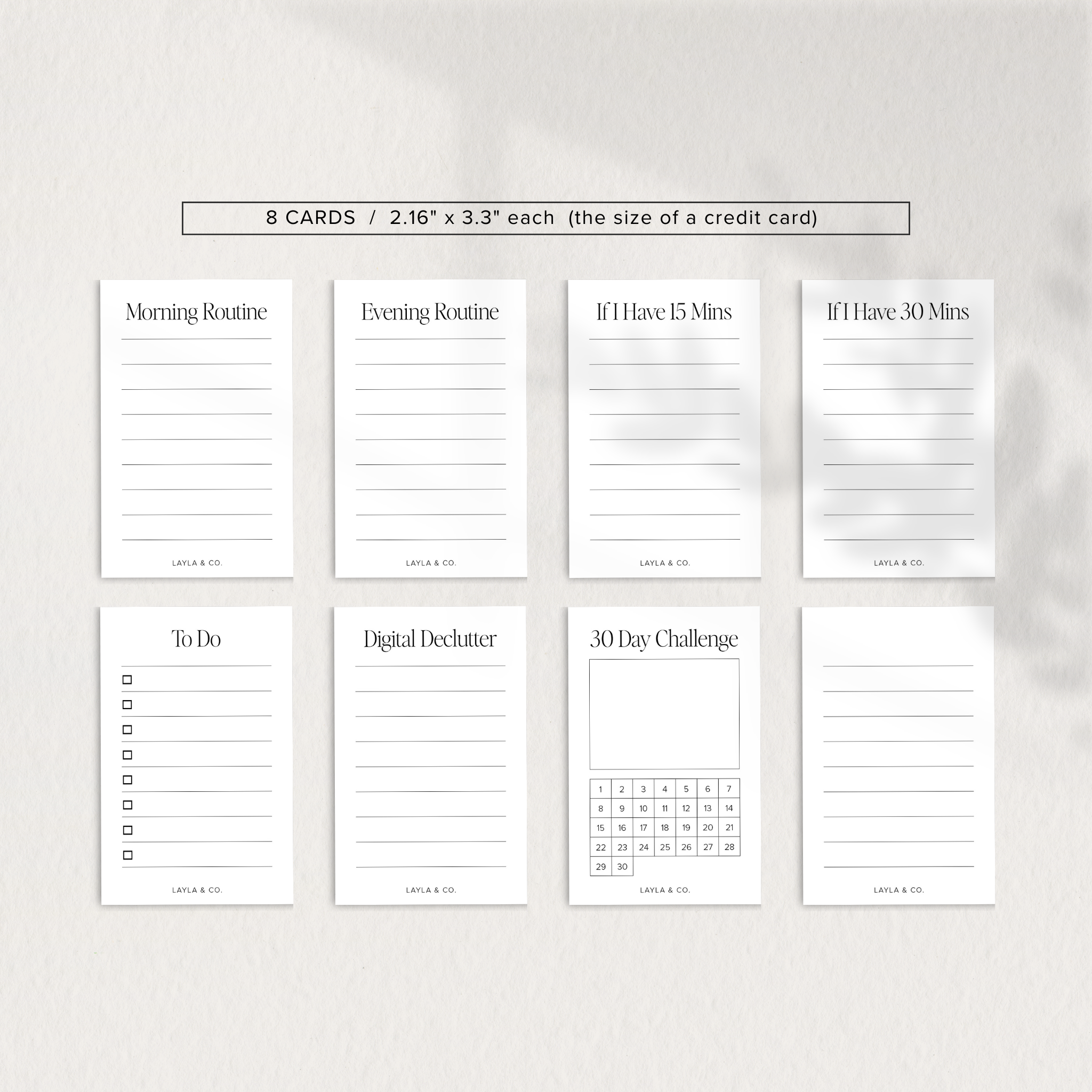 Card View Planner Planner Cards - Productivity – Layla & Co