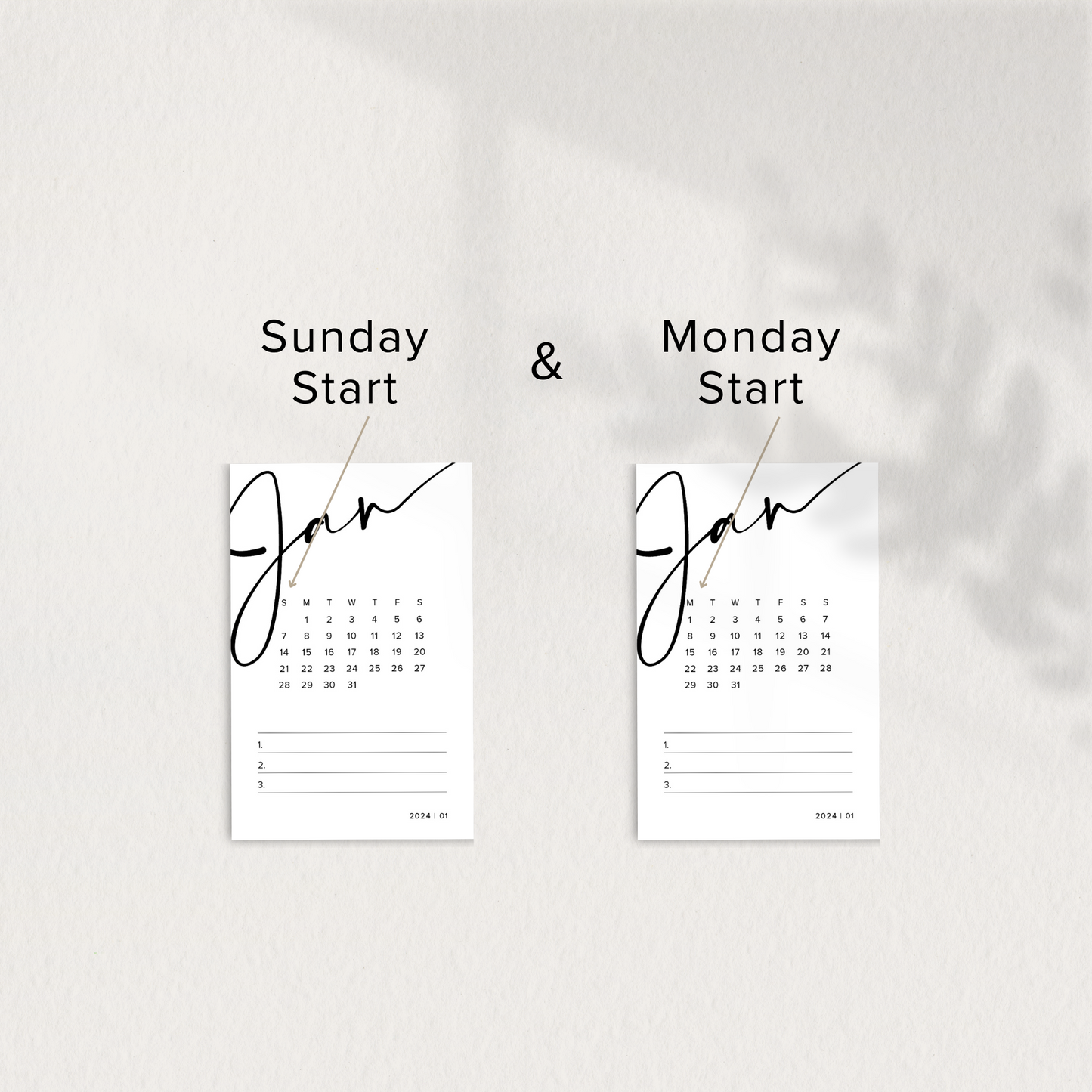 Planner Cards Printable, 2024 Monthly