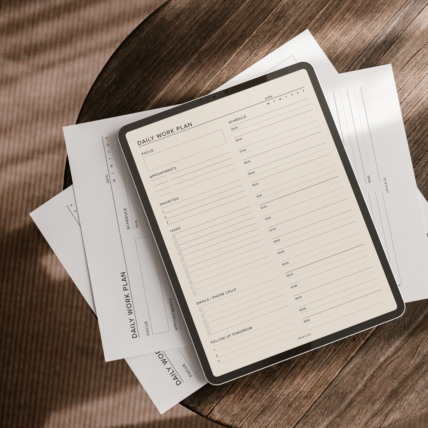 Minimalist Daily Work Digital Planner