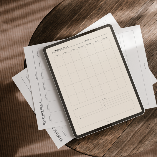 Minimalist Undated Monthly Digital Planner