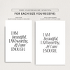 Dashboard Printable, I Am Enough