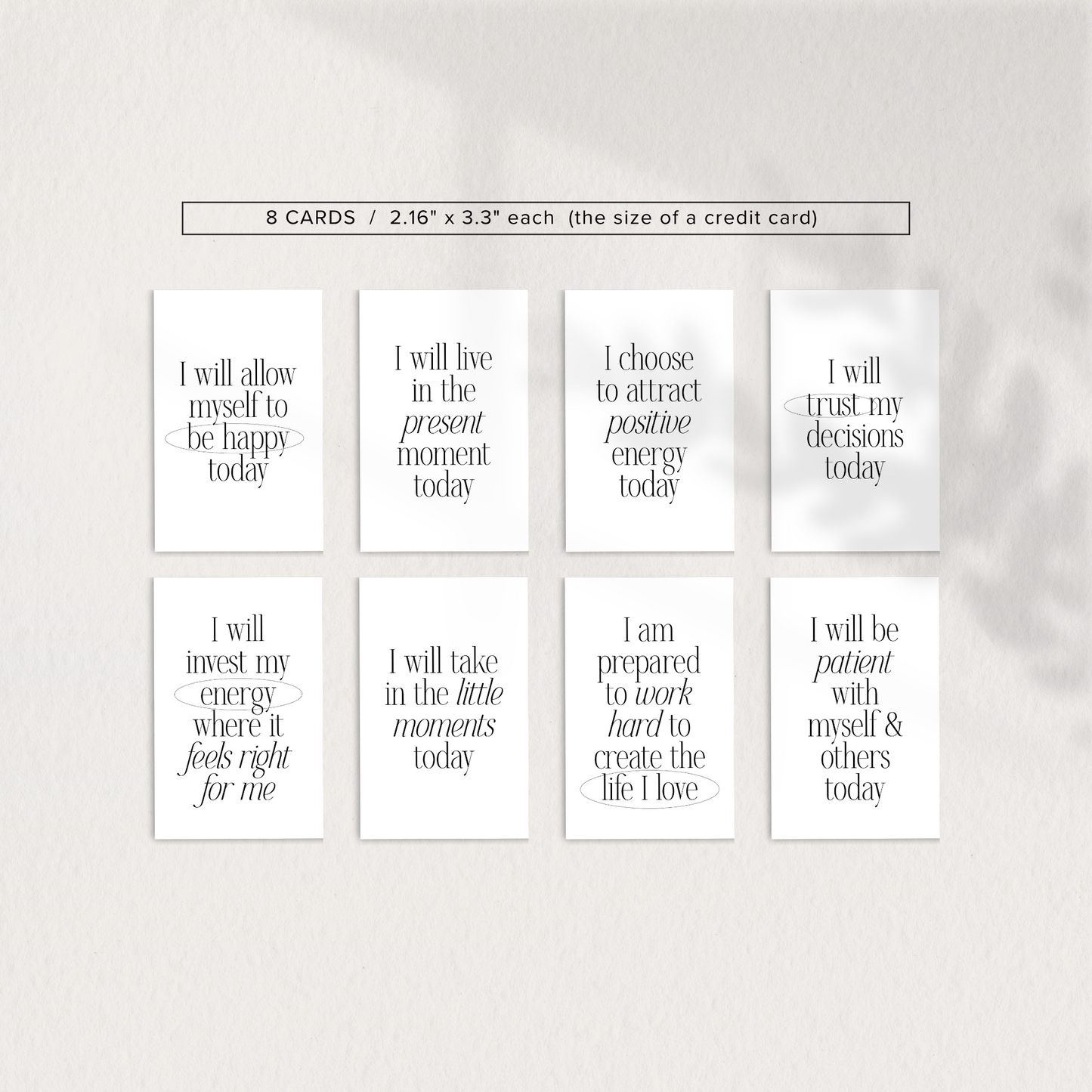 Planner Cards Printable, Daily Intentions