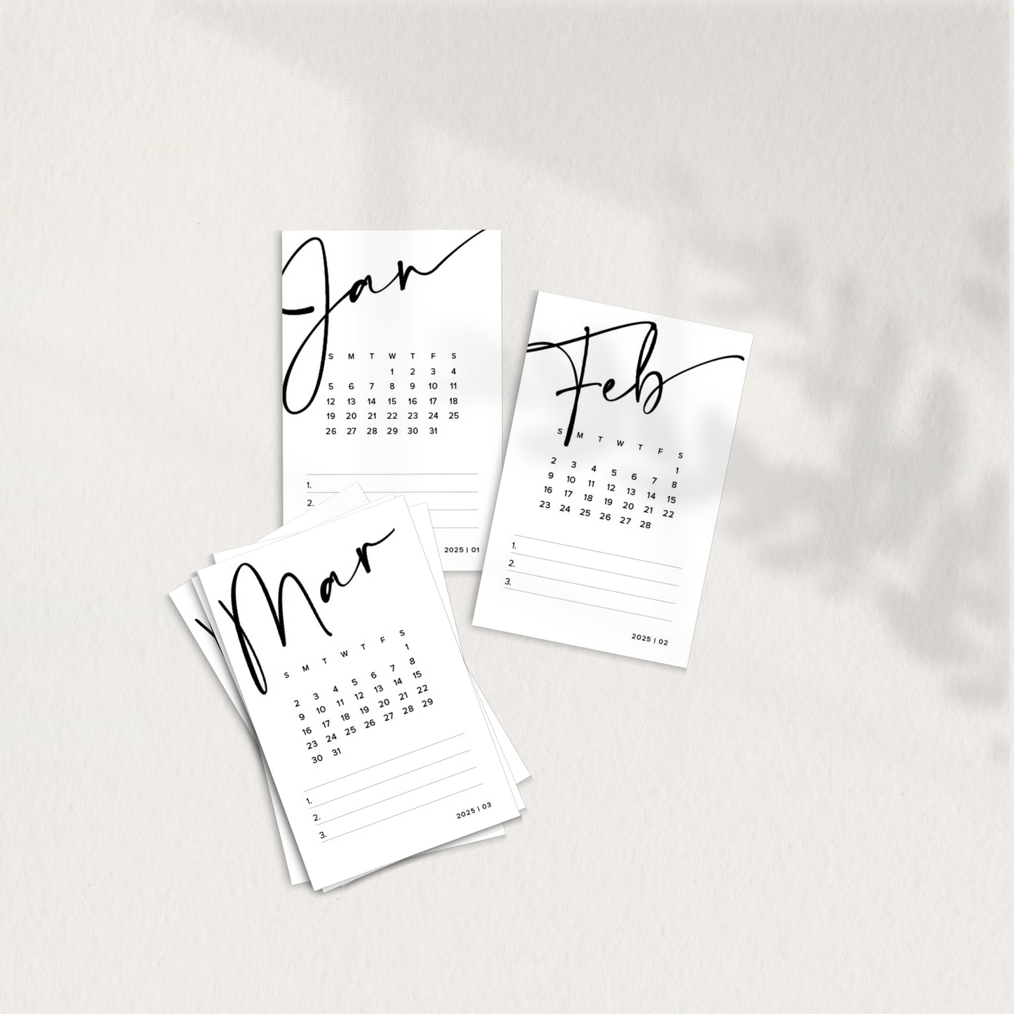 Planner Cards Printable, 2025 Monthly