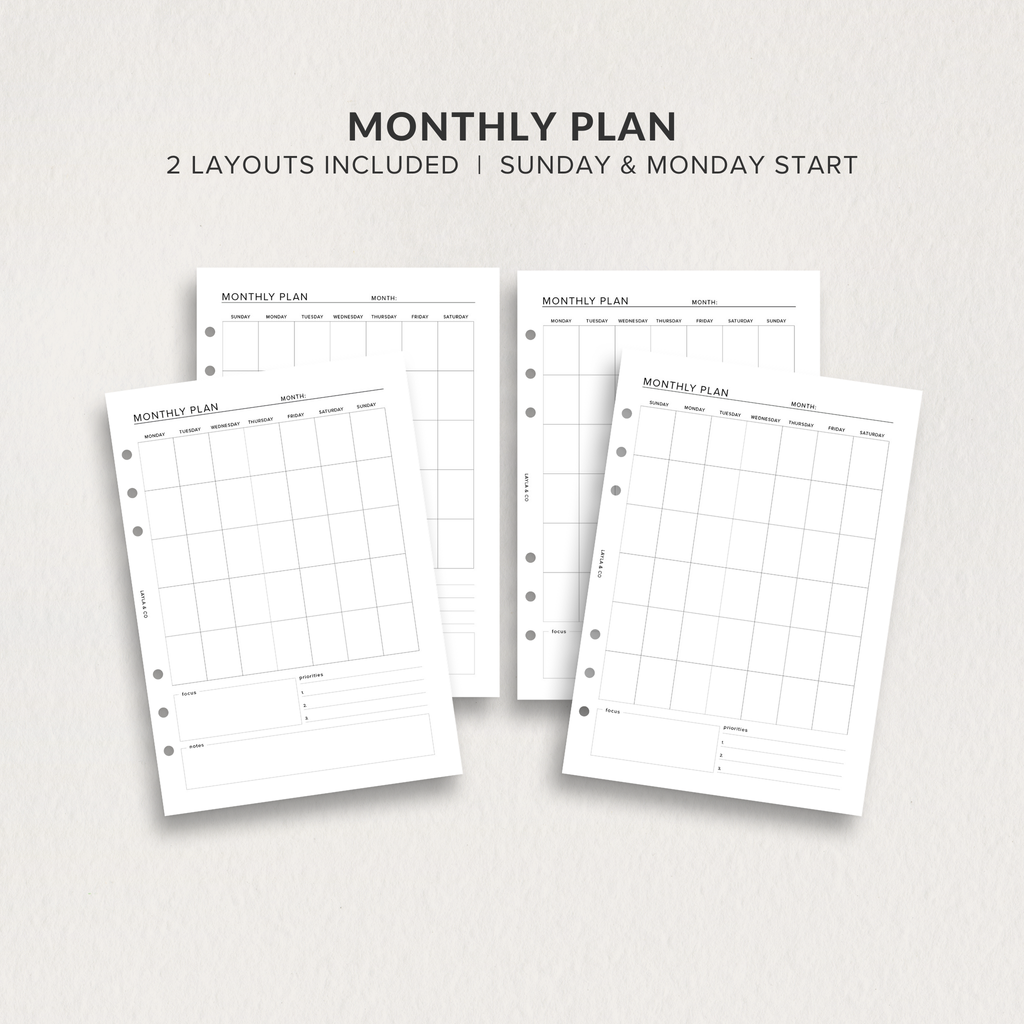 Monthly Plan