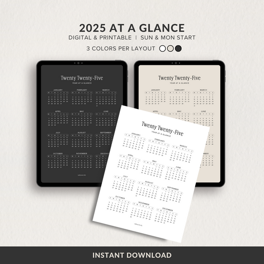 2025 At A Glance Digital Planner