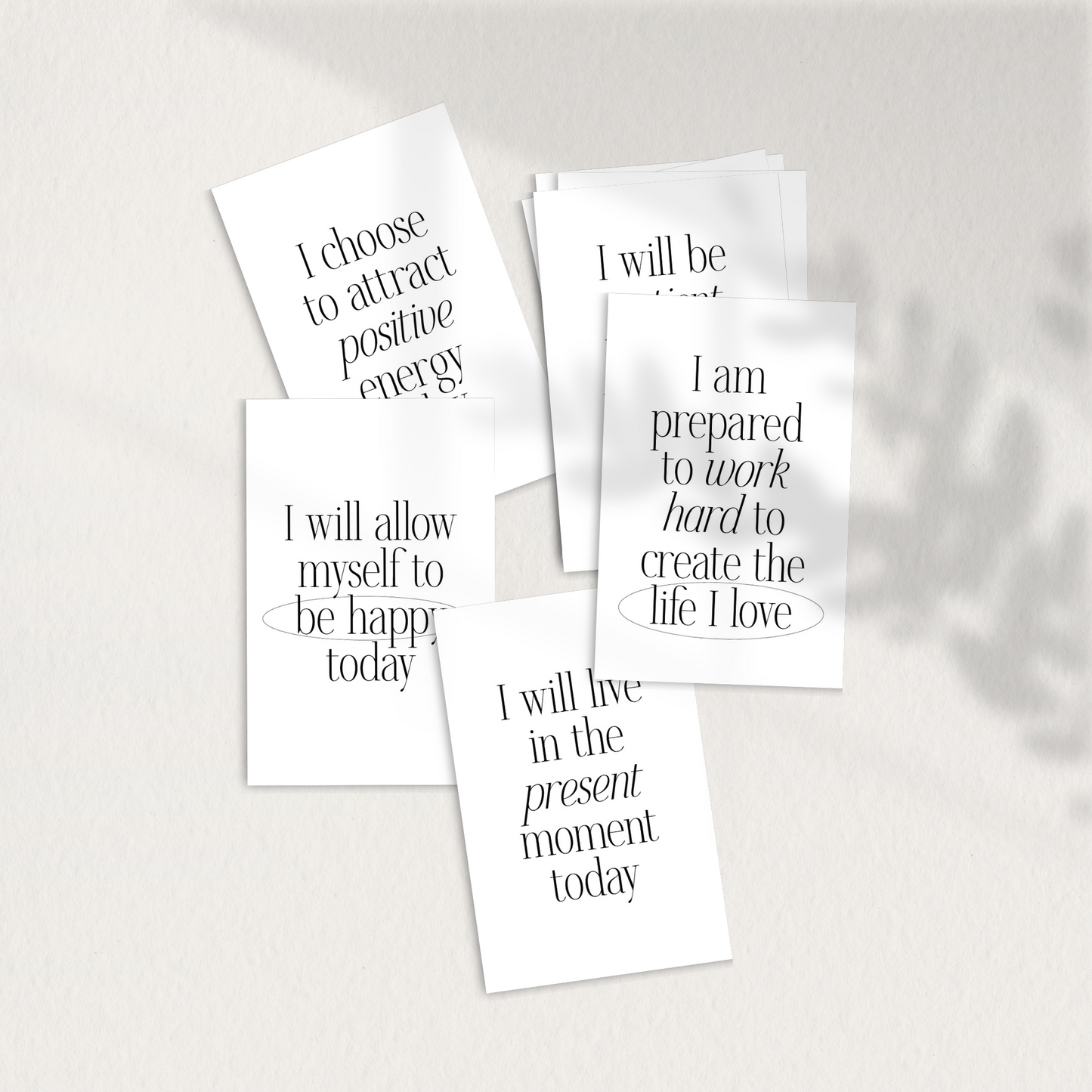 Planner Cards Printable, Daily Intentions