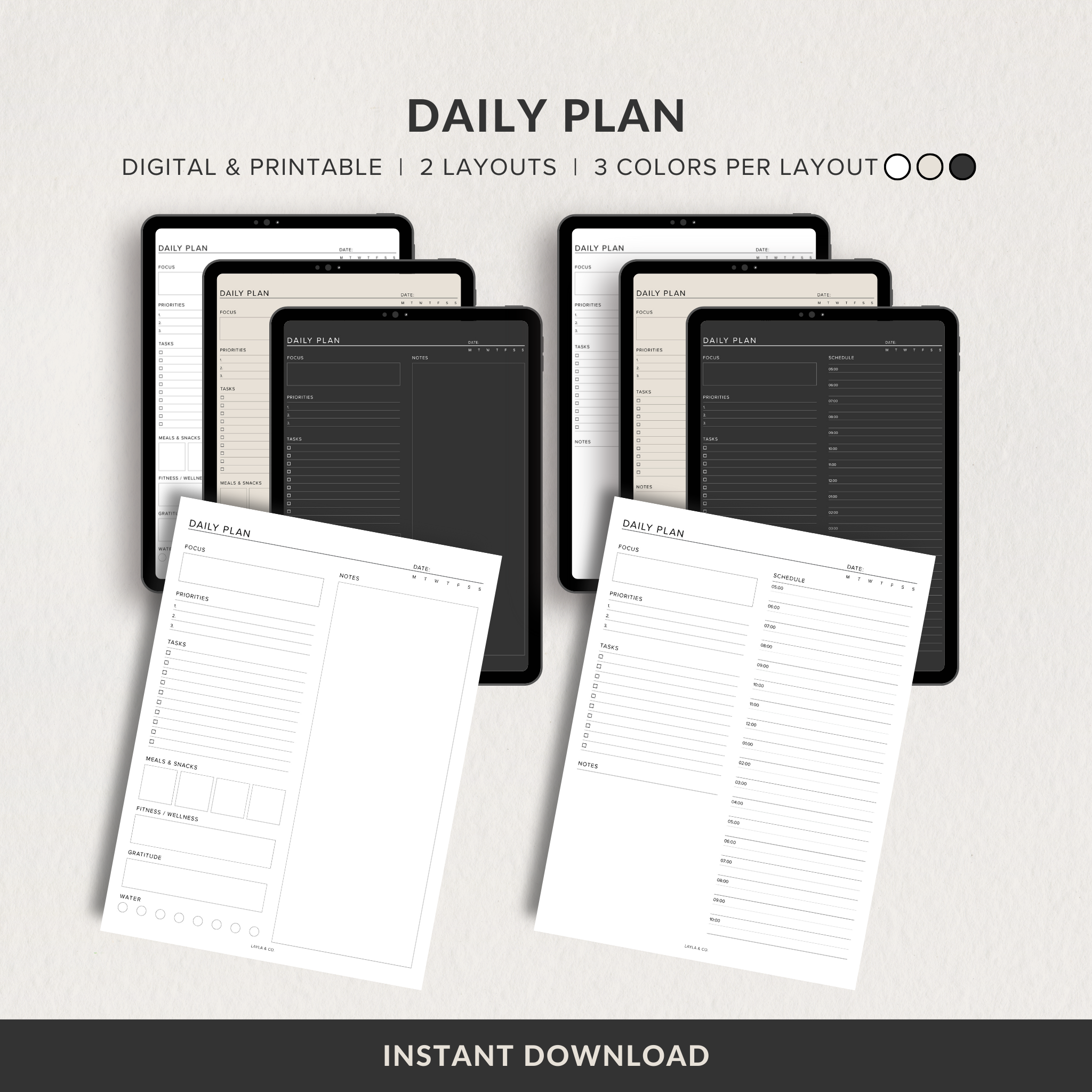 Virtual Daily Planner Daily Digital Planner – Layla & Co