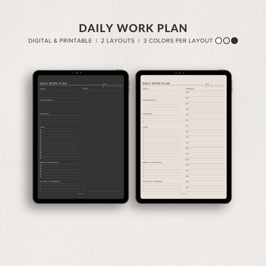 Daily Work Digital Planner