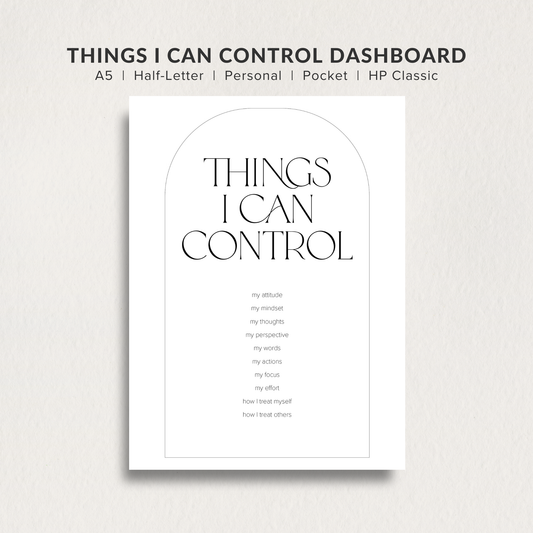 Dashboard - Things I Can Control