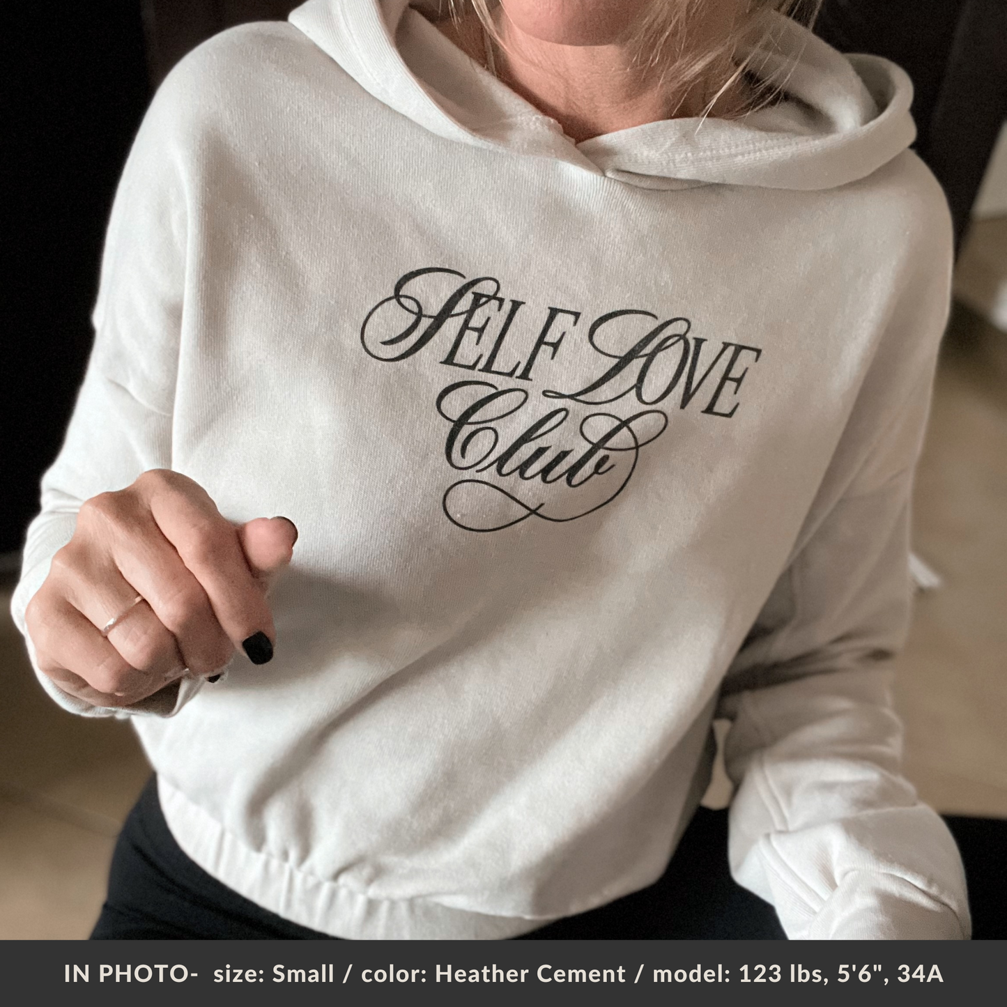 Women's Cinched Bottom Hoodie, Self Love Club