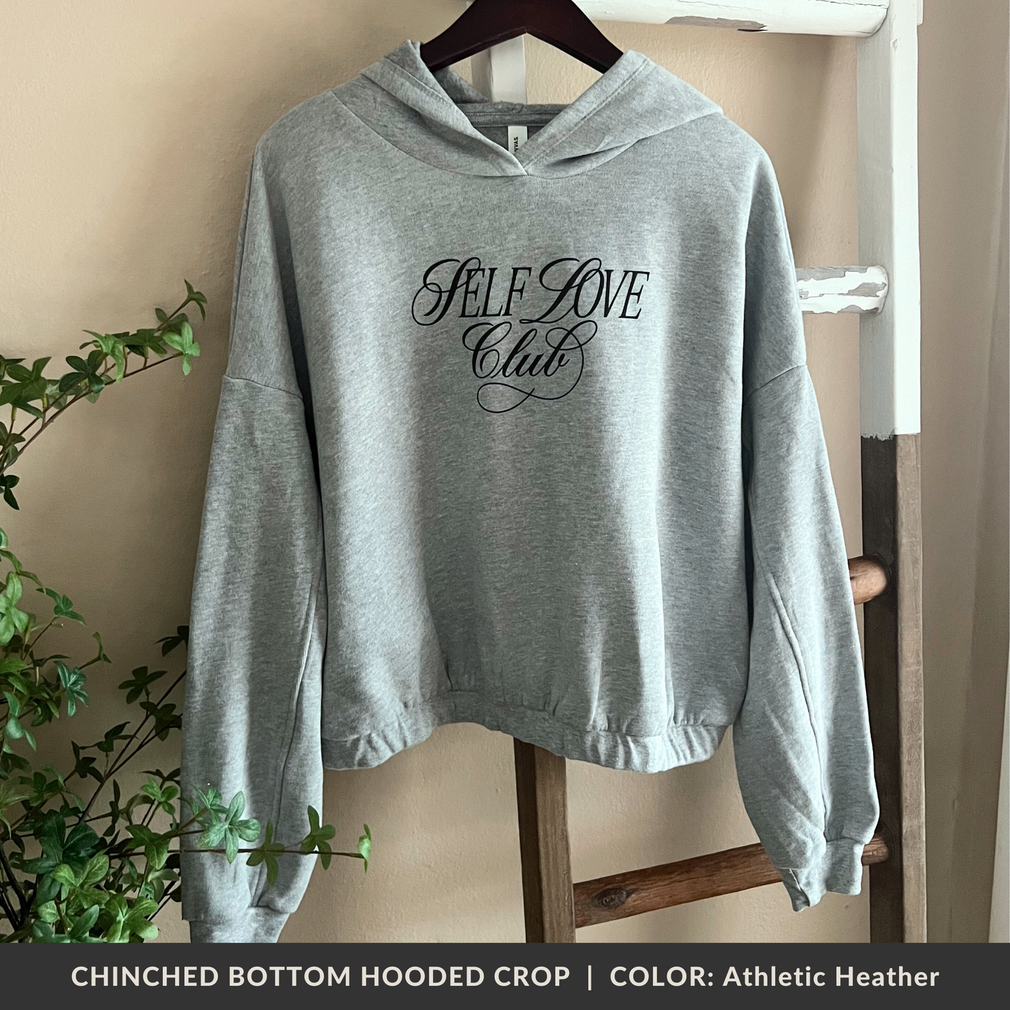 Women's Cinched Bottom Hoodie, Self Love Club